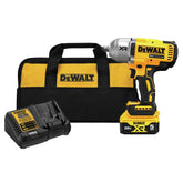 Factory Reconditioned Dewalt 20V MAX XR Brushless Lithium-Ion 1/2 in. Cordless High Torque Impact Wrench Kit with Hog Ring Anvil (5 Ah)