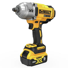 Factory Reconditioned Dewalt 20V MAX XR Brushless Lithium-Ion 1/2 in. Cordless High Torque Impact Wrench Kit with Hog Ring Anvil (5 Ah)