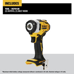 Factory Reconditioned Dewalt DCF913BR 20V MAX Brushless Lithium-Ion 3/8 in. Cordless Impact Wrench with Hog Ring Anvil (Tool Only)
