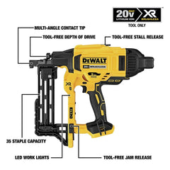 Factory Reconditioned Dewalt 20V MAX XR Brushless 9 GA Cordless Fencing Stapler (Tool Only)