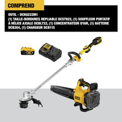 Factory Reconditioned Dewalt 20V MAX XR Brushless Lithium-Ion 14 in. Cordless Folding String Trimmer/Handheld Blower Combo Kit (4 Ah)