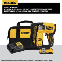 Factory Reconditioned Dewalt 20V MAX ATOMIC COMPACT Brushless Lithium-Ion 23 Gauge Cordless Pin Nailer Kit (2 Ah)