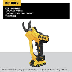 Factory Reconditioned Dewalt 20V MAX Lithium-Ion 1-1/2 in. Cordless Pruner Kit (2 Ah)