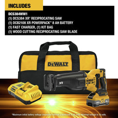 Factory Reconditioned Dewalt 20V MAX XR Lithium-Ion Brushless Cordless Reciprocating Saw Kit with POWERPACK (8 Ah)