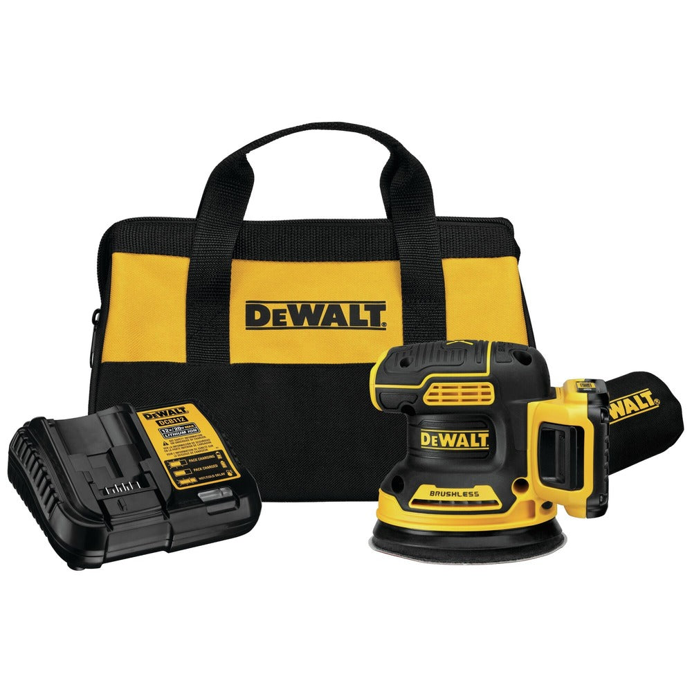Factory Reconditioned Dewalt 20V MAX XR Brushless Variable Speed Lithium-Ion 5 in. Cordless Random Orbital Sander Kit (2 Ah)