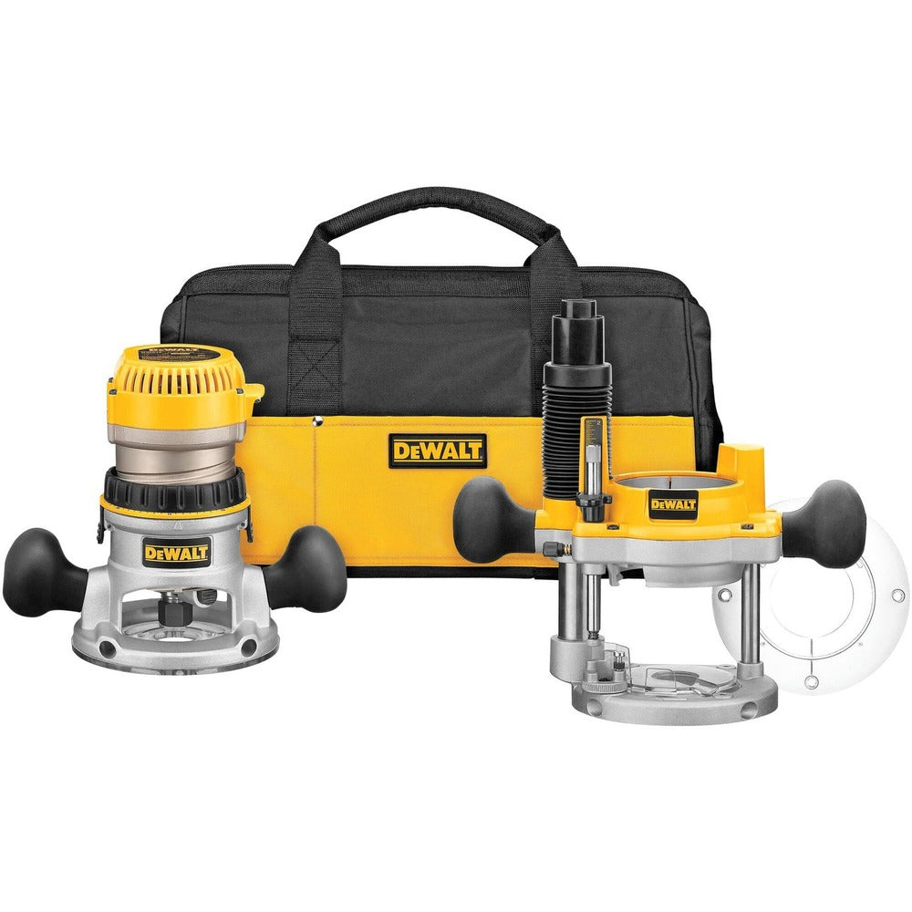 Factory Reconditioned Dewalt 2-1/4 HP Corded EVS Fixed Base/Plunge Router Combo Kit with Soft Start