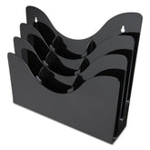 Deflecto 13.38 in. x 3.5 in. x 11.5 in. 6 Removable Dividers 3-Tier Document Organizer - Black