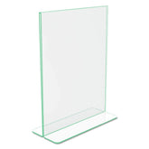 Deflecto 8.5 in. x 11 in. Insert Superior Image Premium Green Edge Sign Holders - Clear/Green