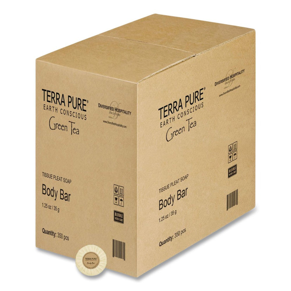 Diversified Hospitality Solutions Terra Pure 1.25 oz Cleansing Bar - Green Tea Lemongrass (350/Carton)