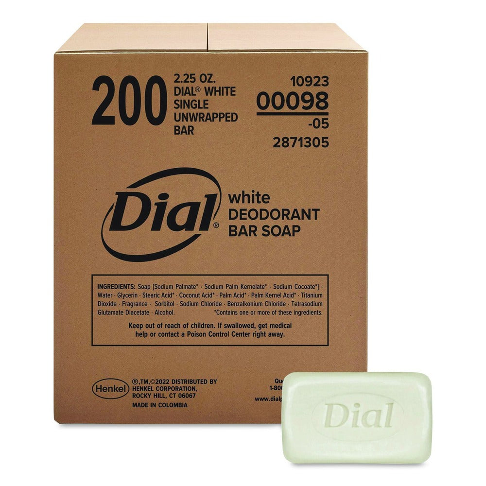 Dial Professional 10923 00098 2.5 oz. Unwrapped Antibacterial Deodorant Bar Soap - lean Fresh Scent (200/Carton)