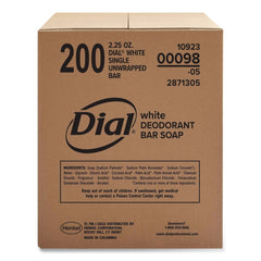 Dial Professional 10923 00098 2.5 oz. Unwrapped Antibacterial Deodorant Bar Soap - lean Fresh Scent (200/Carton)