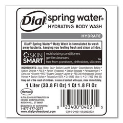 Dial Professional 1 Liter Body Wash Refill - Spring Water Scent (8/Carton)