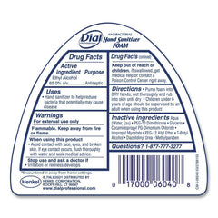 Dial Professional 15.2 oz. Pump Bottle Antibacterial Foam Hand Sanitizer - Fragrance-Free