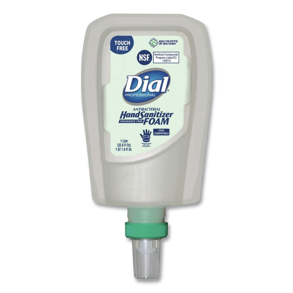 Dial Professional 1 Liter Bottle Antibacterial Foaming Hand Sanitizer Refill for FIT Touch Free Dispenser - Fragrance-Free