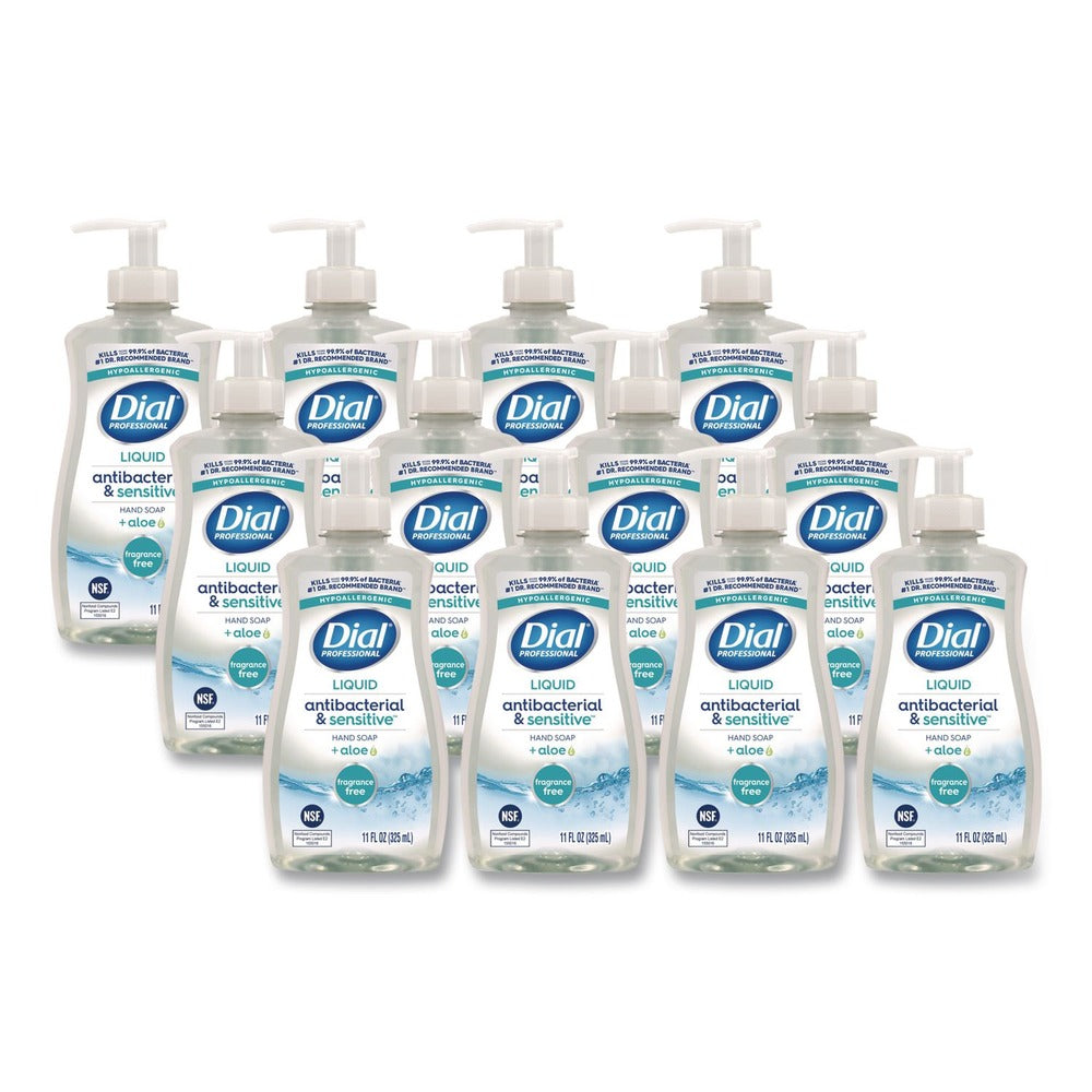 Dial Professional Antibacterial and Sensitive 11 oz Fragrance-Free Liquid Hand Soap - Fragrance Free (12/Carton)