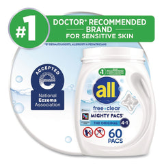 Dial 72613 46880 MIGHTY PACS Free Clear Laundry Detergent (4/Carton)