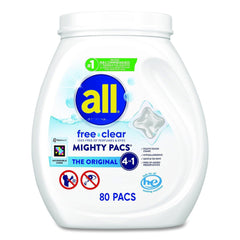 Dial MIGHTY PACS Free Clear Laundry Detergent (4/Carton)
