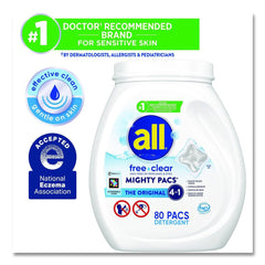 Dial MIGHTY PACS Free Clear Laundry Detergent (4/Carton)