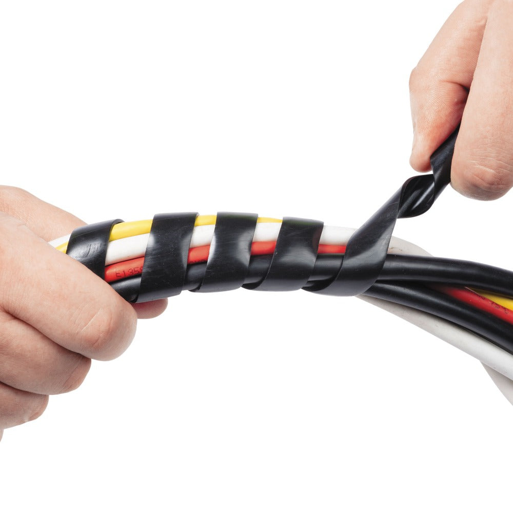 D-Line 0.25 in. - 2 in. x 98 in. Cable Tidy Wrap - Black