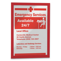 Durable DURAFRAME 8.5 in. x 11 in. Sign Holder - Red Frame (2/Pack)