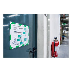 Durable 8.5 in. x 11 in. DURAFRAME Security Magnetic Sign Holder - Green/White Frame (2/Pack)