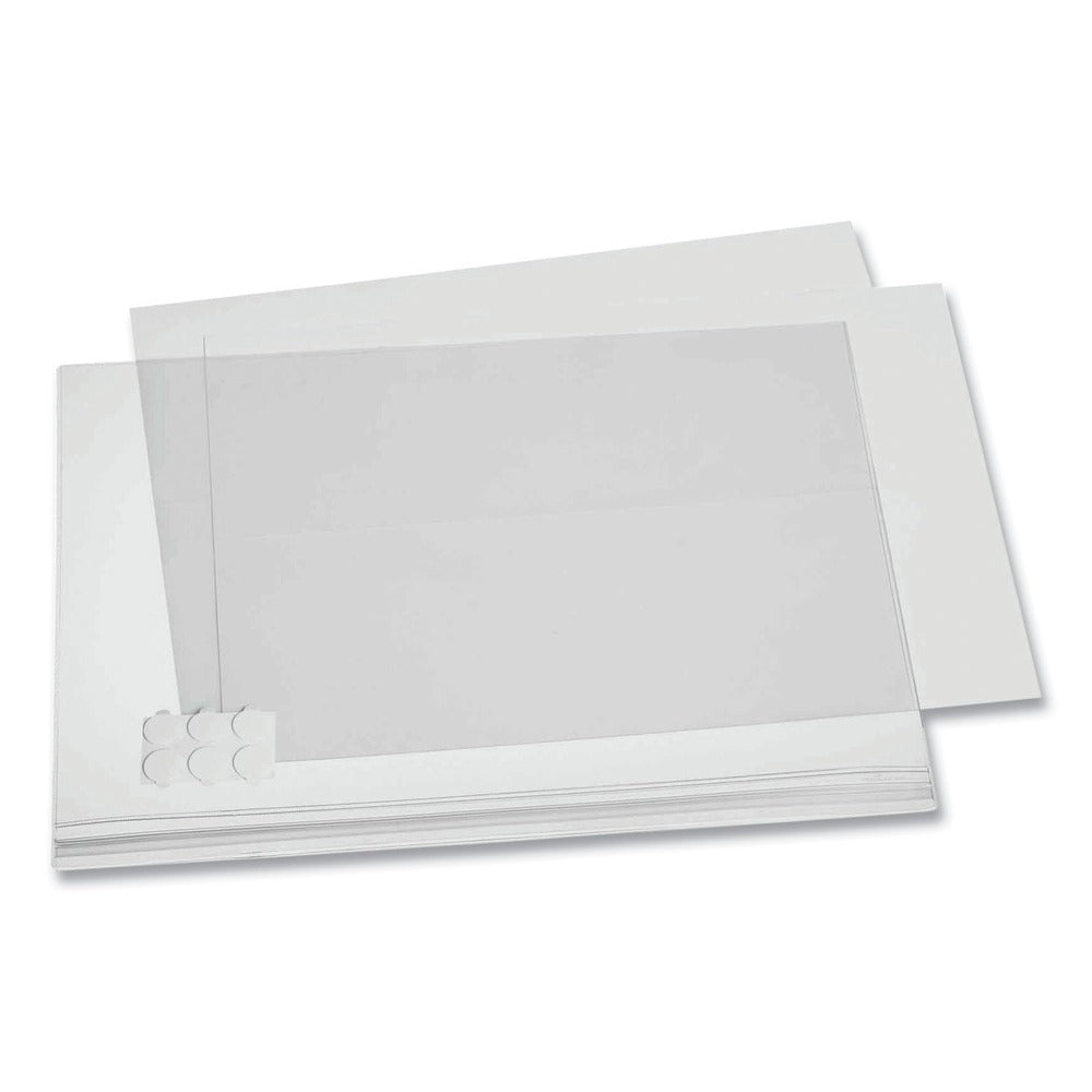 Durable 11 in. x 17 in. Self-Adhesive Water-Resistant Sign Holder - Clear Frame (5/Pack)