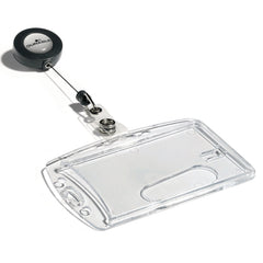 Durable Vertical/Horizontal Reel ID/Security Card Holder Set - Clear (10/Pack)
