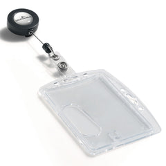Durable Vertical/Horizontal Reel ID/Security Card Holder Set - Clear (10/Pack)