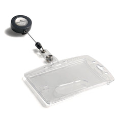 Durable Vertical/Horizontal Reel ID/Security Card Holder Set - Clear (10/Pack)