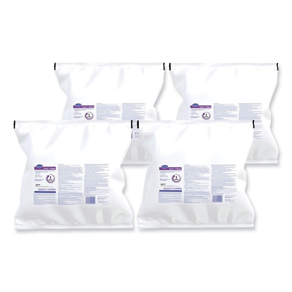 Diversey Care Oxivir 11 in. x 12 in. 1-Ply 1 Wipes - Cherry Almond Scent (160/Refill Pack, 4 Packs/Carton)