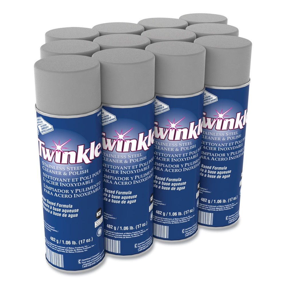 Twinkle 991224 17 oz. Aerosol Spray Stainless Steel Cleaner and Polish (12/Carton)