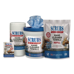 SCRUBS SCRUBS in-a-Bucket 10 in. x 12 in. 1-Ply Hand Cleaner Towels Refill - Citrus Blue/White (6/Carton)