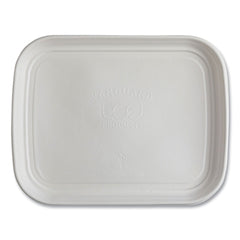 Eco-Products EP-SCTR1317 Regalia 13 in. x 17 in. x 1.3 in. Renewable Sugarcane Tray - White (100/Carton)
