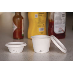 Eco-Products 2 oz Molded Fiber Sugarcane Portion Cups - White (2500/Carton)