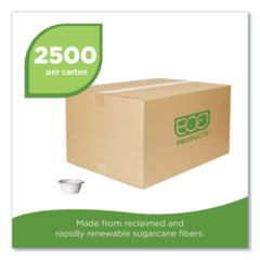 Eco-Products 2 oz Molded Fiber Sugarcane Portion Cups - White (2500/Carton)
