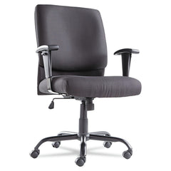 OIF Big and Tall Swivel/Tilt Mid-Back Chair (Height Adjustable T-Bar Arms/Black)