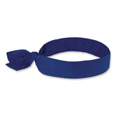 Ergodyne Chill-Its 6700 One Size Fits Most Cooling Bandana Polymer Tie Headband - Solid Blue