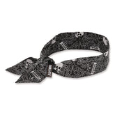 Ergodyne Chill-Its 6700 One Size Fits Most Cooling Bandana Polymer Tie Headband - Skulls