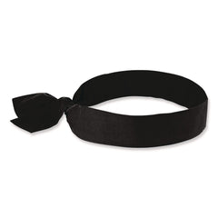 Ergodyne Chill-Its 6700 One Size Fits Most Cooling Bandana Polymer Tie Headband - Black