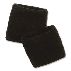 Ergodyne Chill-Its 6500 One Size Fits Most Cotton Terry Wrist Cloth Sweatband - Black