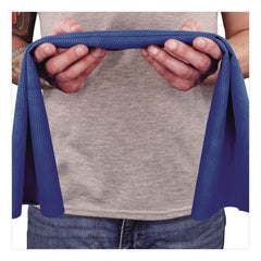 Ergodyne Chill-Its 6601 29.5 in. x 13 in. One Size Fits Most Economy Evaporative PVA Cooling Towel - Blue