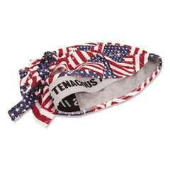 Ergodyne Chill-Its 6615 One Size Fits Most High-Performance Bandana Doo Rag with Terry Cloth Sweatband - Stars and Stripes