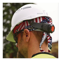 Ergodyne Chill-Its 6615 One Size Fits Most High-Performance Bandana Doo Rag with Terry Cloth Sweatband - Stars and Stripes