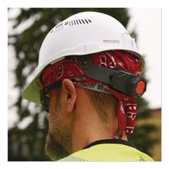 Ergodyne Chill-Its 6615 One Size Fits Most High-Performance Bandana Doo Rag with Terry Cloth Sweatband - Red Western