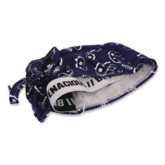 Ergodyne Chill-Its 6615 One Size Fits Most High-Performance Bandana Doo Rag with Terry Cloth Sweatband - Navy Western
