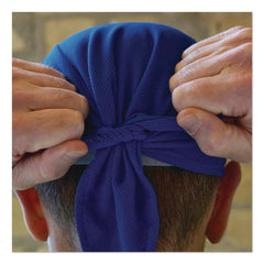 Ergodyne Chill-Its 6615 One Size Fits Most High-Performance Bandana Doo Rag with Terry Cloth Sweatband - Blue