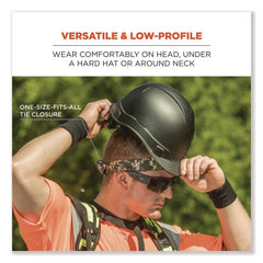 Ergodyne Chill-Its 6700CT One Size Fits Most Cooling Bandana PVA Tie Headband - Navy Western