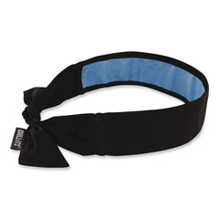 Ergodyne Chill-Its 6700CT One Size Fits Most Cooling Bandana PVA Tie Headband - Black