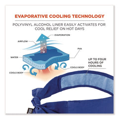 Ergodyne Chill-Its 6700CT One Size Fits Most Cooling Bandana PVA Tie Headband - Solid Blue