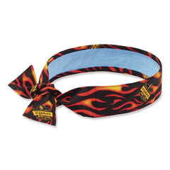 Ergodyne Chill-Its 6700CT One Size Fits Most Cooling Bandana PVA Tie Headband - Flames